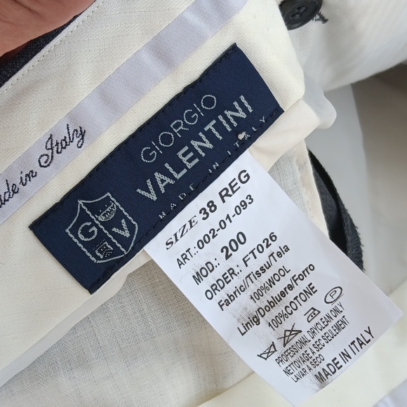 GIORGIO VALENTINI MEN'S GREY FRONT FLAT TROUSERS  W/TOLLEGNO 1900 LUXURY FABRIC - Picture 17 of 17